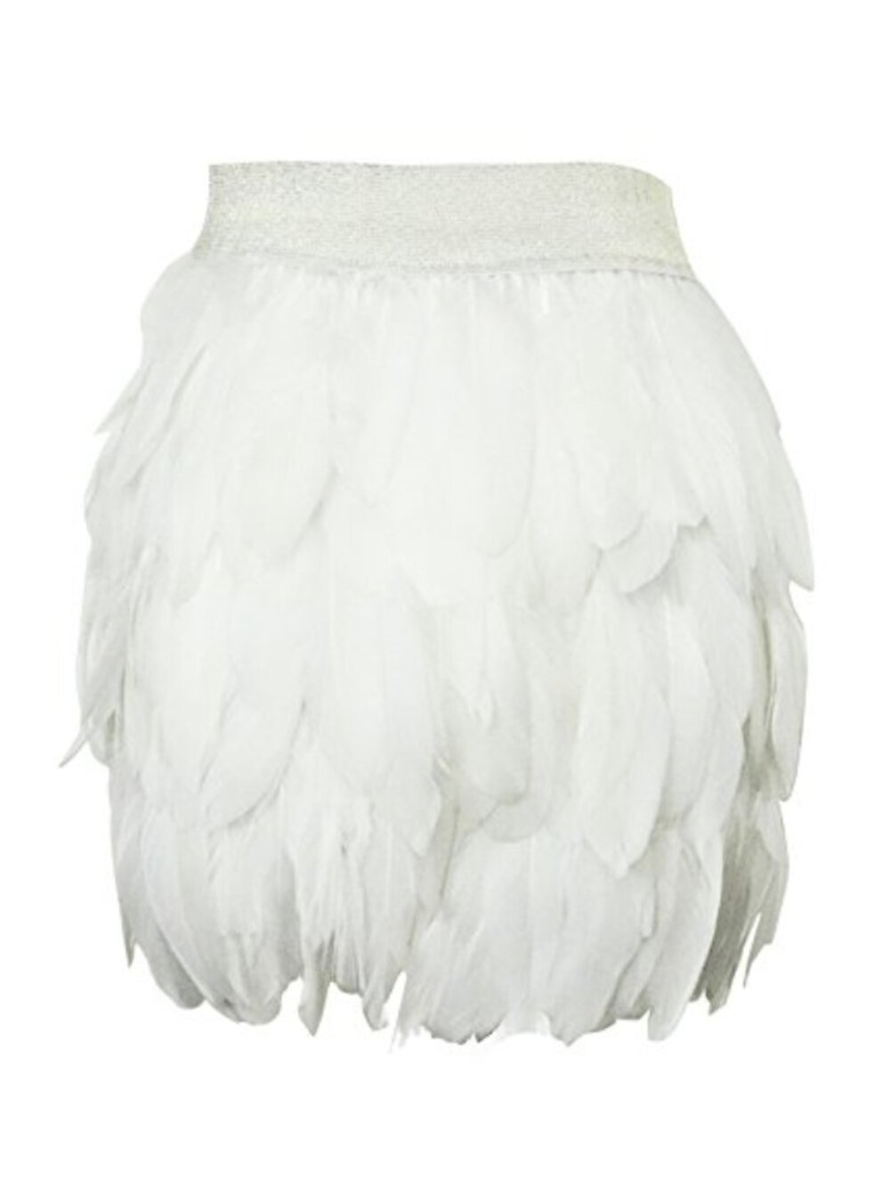 Goose Feather A-Line Mini Skirt Elastic Waist Party Cosplay